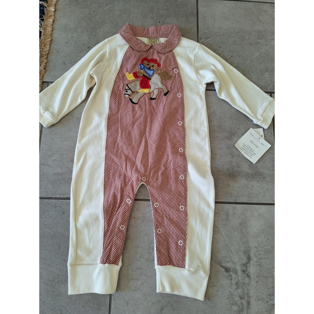 Go! Baby Kids One Piece with Red and White Design Vintage